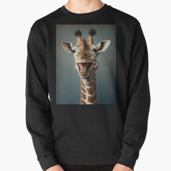 Sublimation Sweatshirt Hoodie, Laughing Giraffe (Kids Blanks)