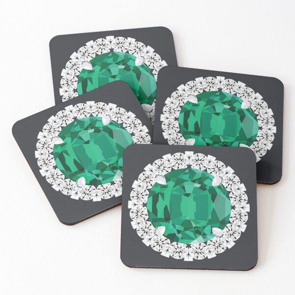 Item preview, Round Cut Emerald Surrounded by Cluster Diamonds designed and sold by Nicki Licking.
