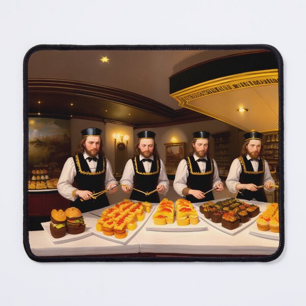 Item preview, vintage, food, feast, oil painting, same guy, painting, Renaissance, McDonald's, burger, night, seamless designed and sold by domi-bacskai.