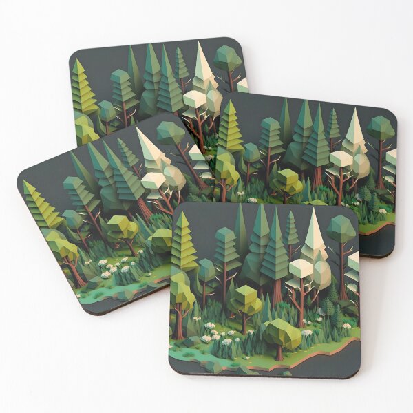 Item preview, Geometric shapes forest pattern designed and sold by NavyPanda.