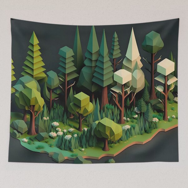 Item preview, Geometric shapes forest pattern designed and sold by NavyPanda.