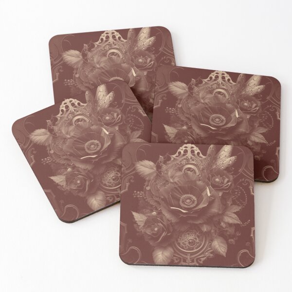 Item preview, Matte Gothic Steampunk Flower Collage Wicked By Brandon Cable designed and sold by BrandonArtWorld.