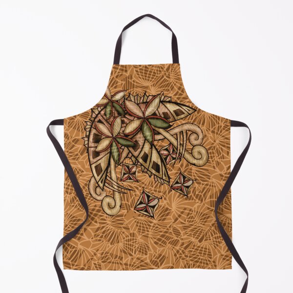 Item preview, Polynesian - Hawaiian - Samoan Tribal Leaves And Floral Wood Colors designed and sold by sunnthreads.