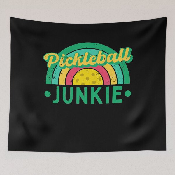 Item preview, Pickleball Junkie Distressed Vintage Sunset designed and sold by MacAndMoose.