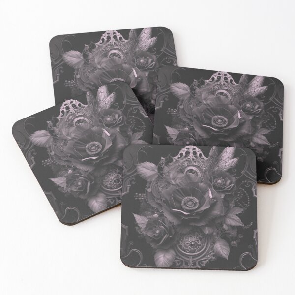 Item preview, Black and White Gothic Steampunk Flower Collage By Brandon Cable  designed and sold by BrandonArtWorld.