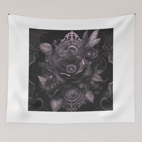 Item preview, Black and White Gothic Steampunk Flower Collage By Brandon Cable  designed and sold by BrandonArtWorld.