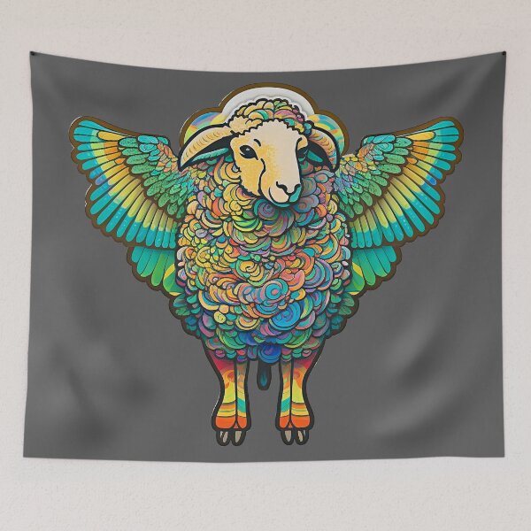 Item preview, Rainbow Winged Sheep of Grace designed and sold by RandomForestBot.