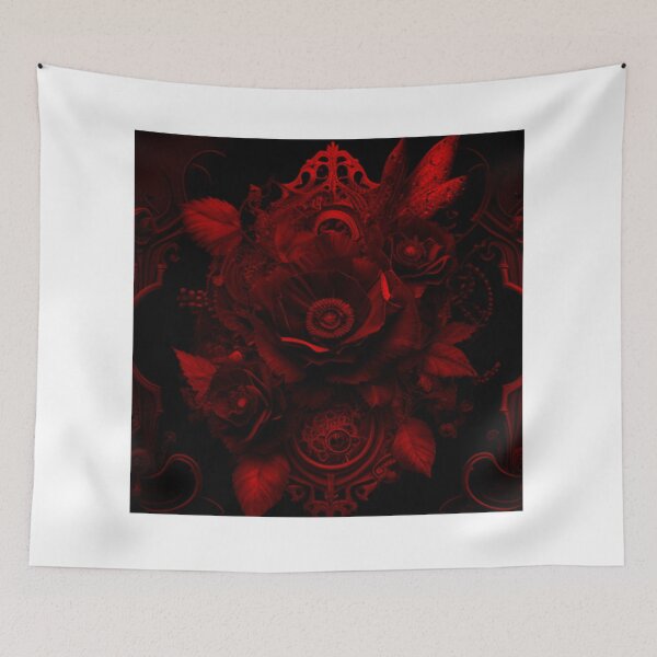 Item preview, Red-Tint Gothic Steampunk Deviant Flower Collage By Brandon Cable designed and sold by BrandonArtWorld.