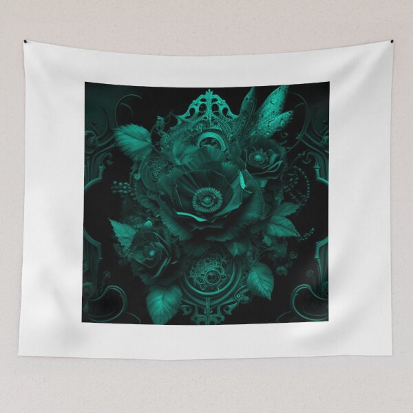 Item preview, Light Blue Tint Gothic Steampunk Flower Collage By Brandon Cable designed and sold by BrandonArtWorld.