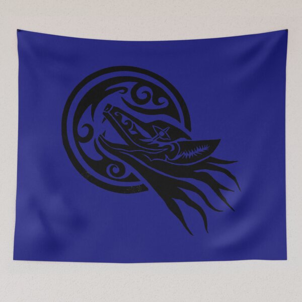 Item preview, black and white wolf howling at the moon designed and sold by BioranFactory.
