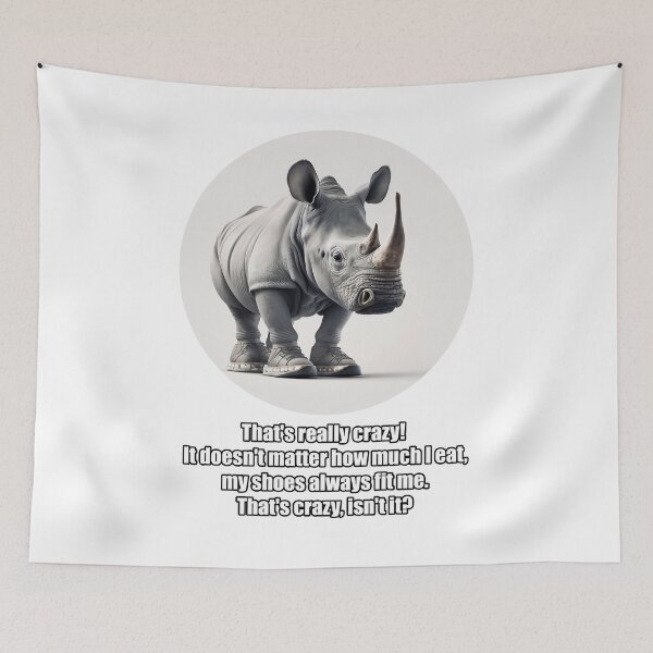 Item preview, Rhinoceros (rhinoceros) with sneakers designed and sold by hhh-art.