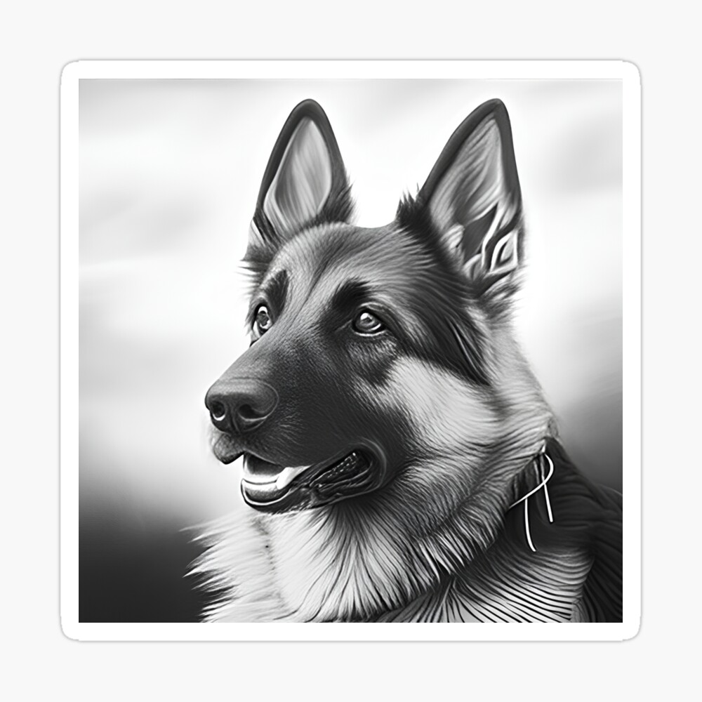 Shepherd Dog Pencil Portrait Drawing by Mike Theuer - Pixels