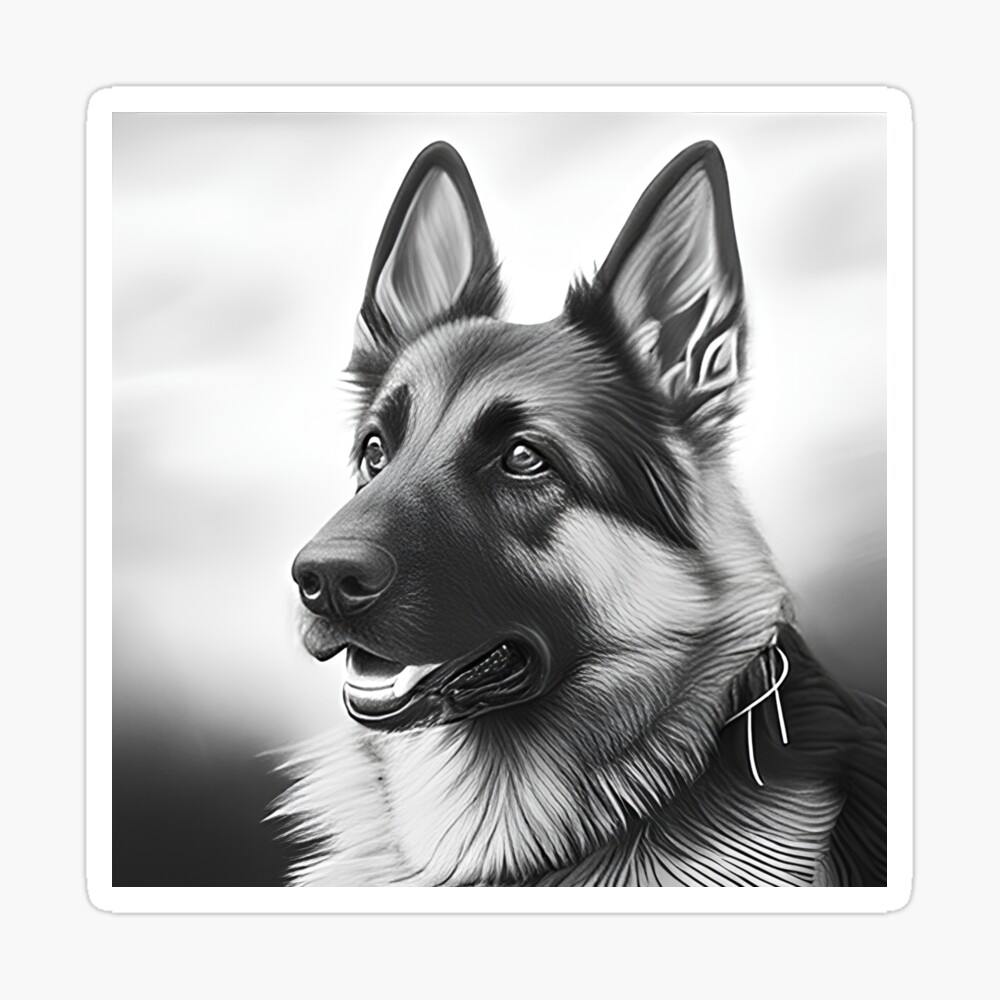 German Shepherd Christmas Drawing Graphic by gornidesign · Creative Fabrica