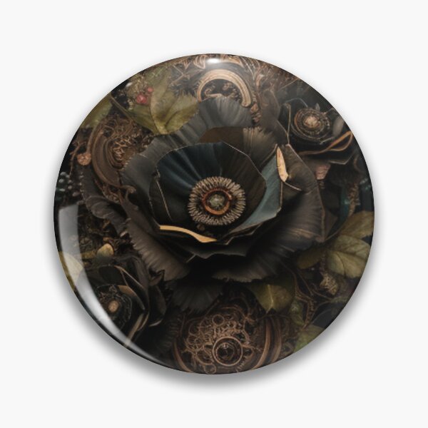 Item preview, Gothic Steampunk Wicked Deviant Flower Pattern Collage By Brandon Cable designed and sold by BrandonArtWorld.