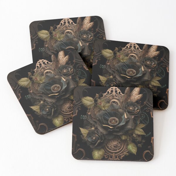 Item preview, Gothic Steampunk Wicked Deviant Flower Pattern Collage By Brandon Cable designed and sold by BrandonArtWorld.