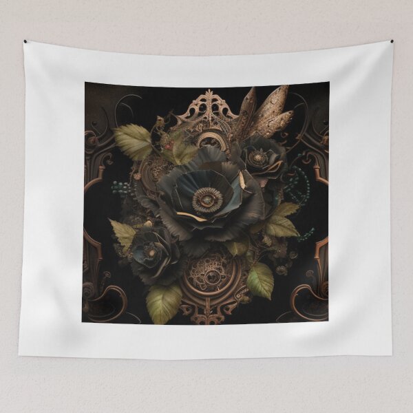 Item preview, Gothic Steampunk Wicked Deviant Flower Pattern Collage By Brandon Cable designed and sold by BrandonArtWorld.