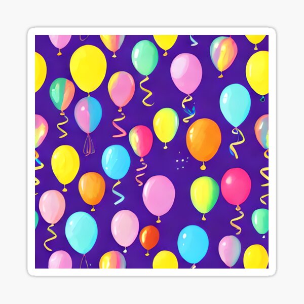 Birthday party balloons Sticker for Sale by RaionKeiji