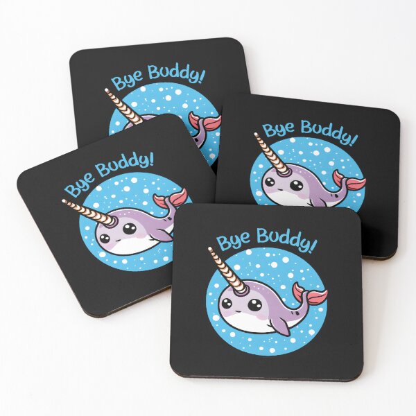 Artikelvorschau, Bye Buddy Narwal - Süßer Kawaii-Stil entworfen und verkauft von WigOutlet.