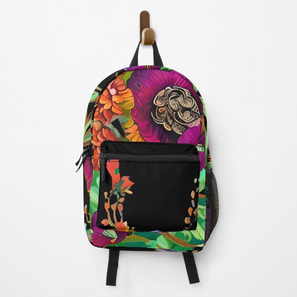 Item preview, Abstract purple and orange floral blooms designed and sold by FGCART.