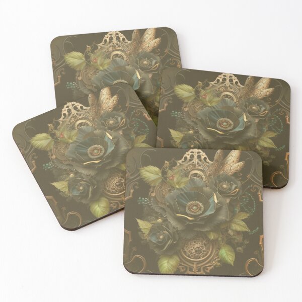 Item preview, Yellow Tint Gothic Steampunk Wicked Flower Collage By Brandon Cable designed and sold by BrandonArtWorld.