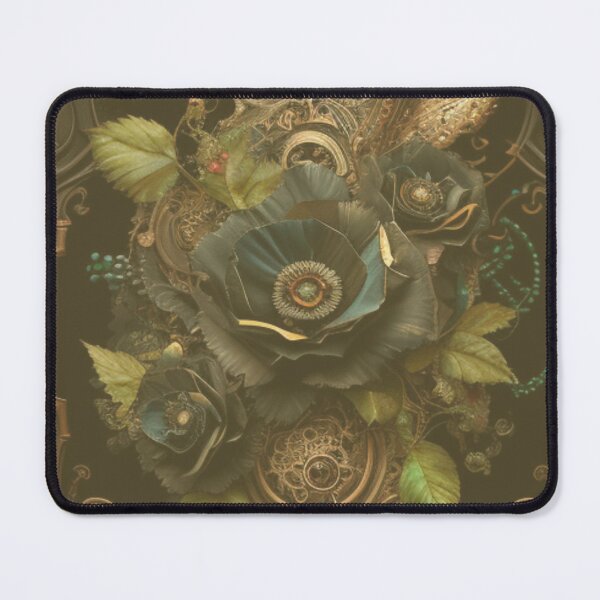 Item preview, Yellow Tint Gothic Steampunk Wicked Flower Collage By Brandon Cable designed and sold by BrandonArtWorld.