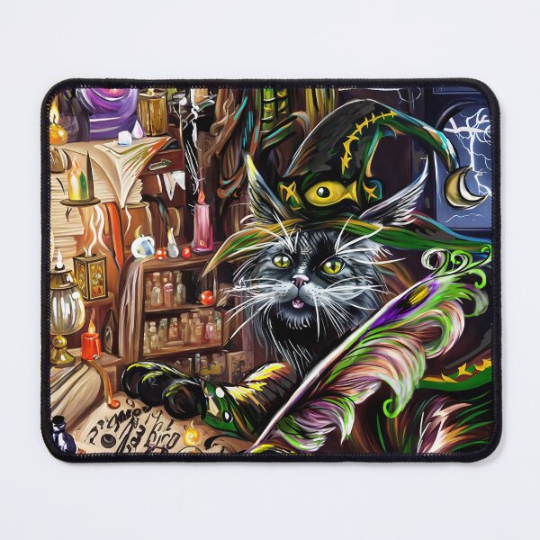 Item preview, Kitty Cat Wizard Writing Some Spells designed and sold by WhatWhatDesigns.