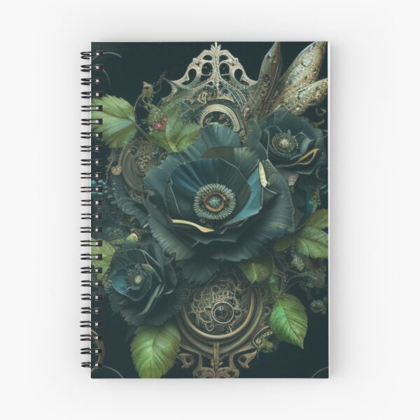 Item preview, Green Gothic Steampunk Flower Wicked Deviant Flower Pattern Collage By Brandon Cable  designed and sold by BrandonArtWorld.