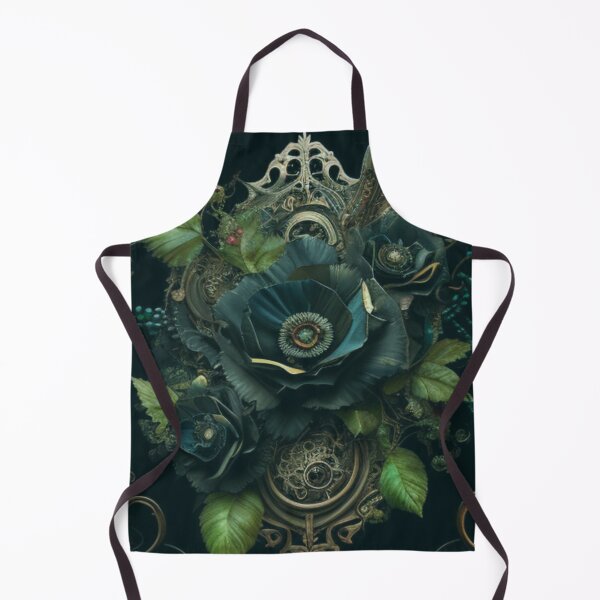 Item preview, Green Gothic Steampunk Flower Wicked Deviant Flower Pattern Collage By Brandon Cable designed and sold by BrandonArtWorld.