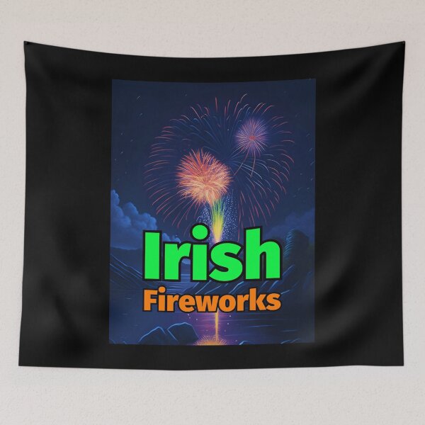 Item preview, Irish Fireworks Pastel Painting River Rocks Mountains designed and sold by IrishPOD.