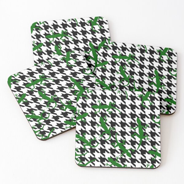 Item preview, gecko print houndstooth plaid  designed and sold by Gossip Rag.