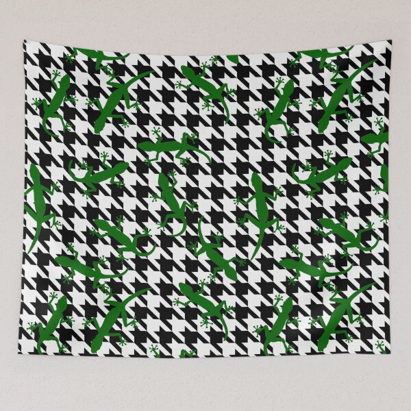 Item preview, gecko print houndstooth plaid  designed and sold by Gossip Rag.