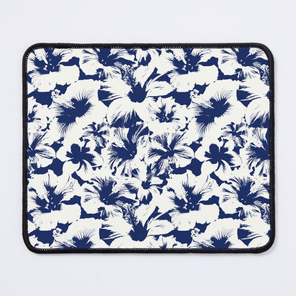 Item preview, Hibiscus Flowers Tropical Blue and White Pattern designed and sold by trajeado14.