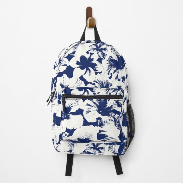 Item preview, Hibiscus Flowers Tropical Blue and White Pattern designed and sold by trajeado14.