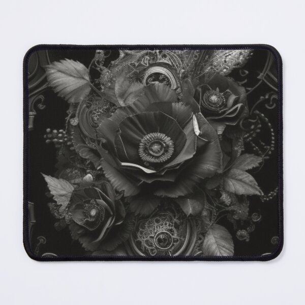 Item preview, Black and White Gothic Steampunk Deviant Art Flower Collage By Brandon Cable designed and sold by BrandonArtWorld.
