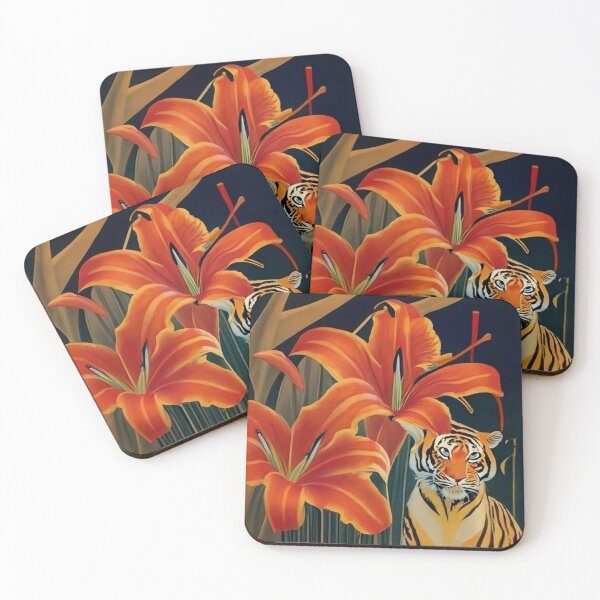 Item preview, Tiger and Tiger Lilies  designed and sold by fart-nouveau.