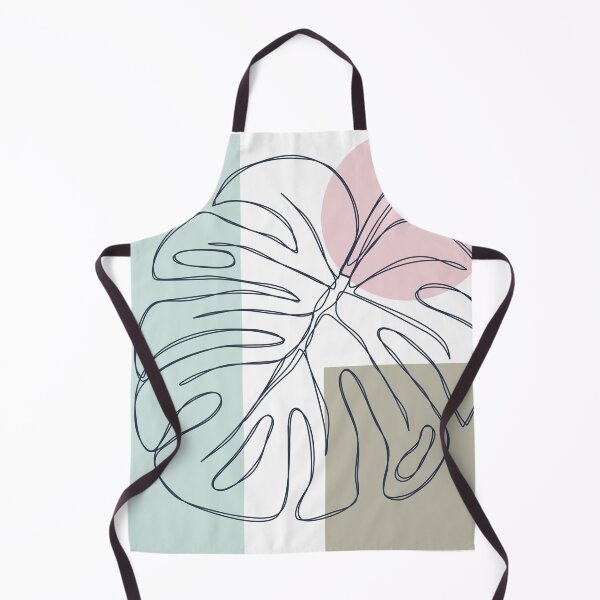 Item preview, Tropical Monstera leaf in black line on pastel shapes designed and sold by EricaHarwig.