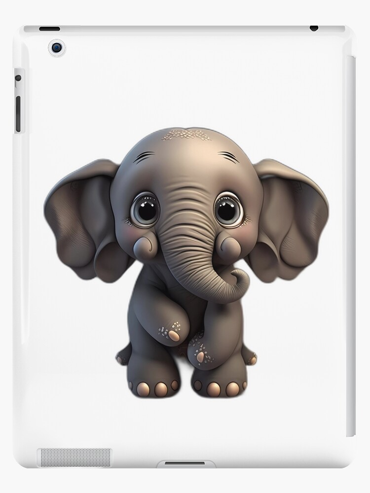 Cute baby elephant with big eyes - 3D design for children's room | iPad  Case & Skin