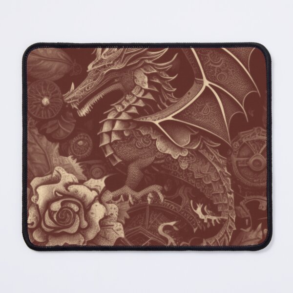 Item preview, Dragon Flower Steampunk Gothic Matte Collage By Brandon Cable designed and sold by BrandonArtWorld.