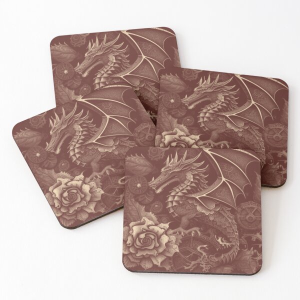 Item preview, Dragon Flower Steampunk Gothic Matte Collage By Brandon Cable  designed and sold by BrandonArtWorld.