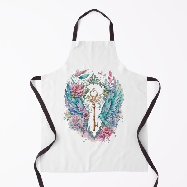 Item preview, Floral Watercolor Fantasy Key with Wings designed and sold by DreamiDreams.