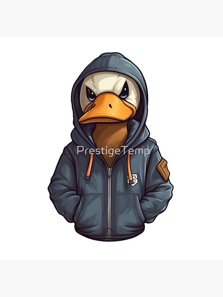 Cute Fun Duck Sweat à capuche Dessin animé stylisé Poster