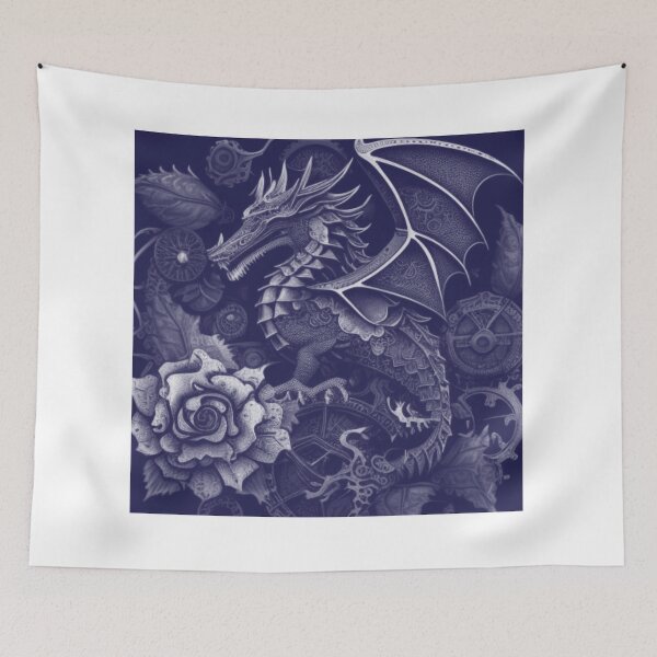 Item preview, Tinted Gothic Steampunk Flower Dragon Collage By Brandon Cable designed and sold by BrandonArtWorld.