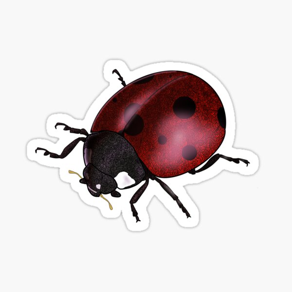 Personalized Red and Black Polka Dot Ladybug Stickers