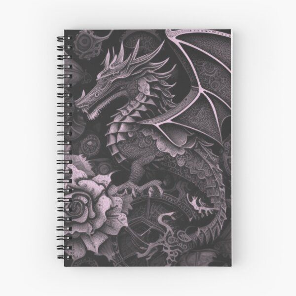 Item preview, Black and White Gothic Flower Steampunk Dragon Flower Collage By Brandon Cable designed and sold by BrandonArtWorld.