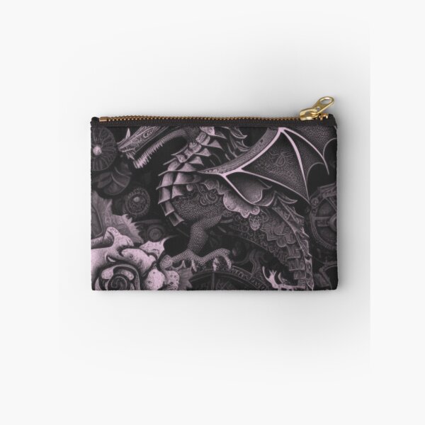 Item preview, Black and White Gothic Flower Steampunk Dragon Flower Collage By Brandon Cable designed and sold by BrandonArtWorld.