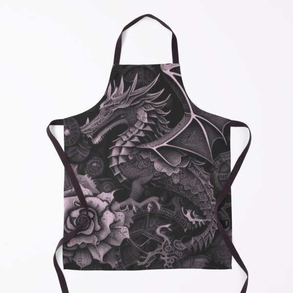 Item preview, Black and White Gothic Flower Steampunk Dragon Flower Collage By Brandon Cable designed and sold by BrandonArtWorld.