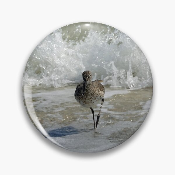 Item preview, Run Away! : Sandpiper (Willet) running from wave coming in designed and sold by CommandoCrane.