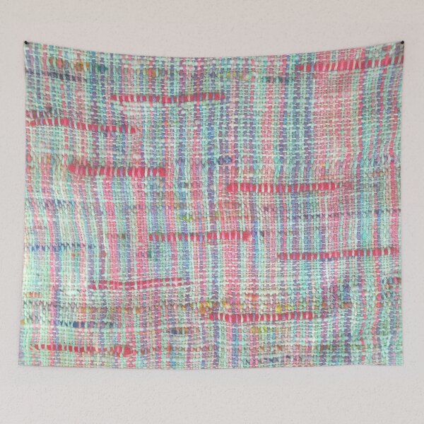 Item preview, Handwoven Fabric- melted popsicle designed and sold by woolydevdev.