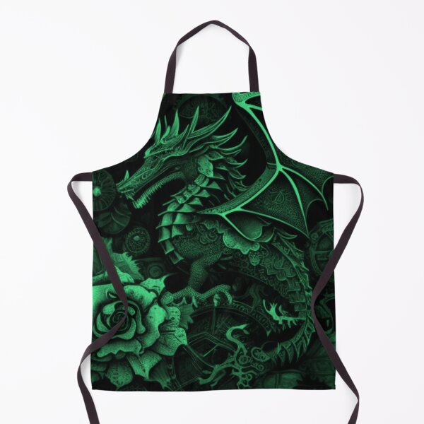 Item preview, Green Tint Dragon Gothic Steampunk Flower Collage By Brandon Cable designed and sold by BrandonArtWorld.