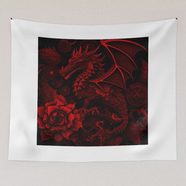 Item preview, Ren-tint Dragon Gothic steampunk Flower Collage By Brandon Cable designed and sold by BrandonArtWorld.
